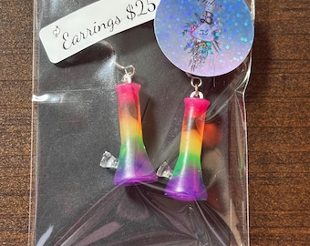 Miniature resin bong earrings (scroll for design options!)