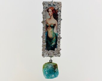 Mermaid, Mermaid Jewelry, Sea Siren, Pendant, Mermaids, Glass Pendant, Fantasy, Original Jewelry, Handmade Jewelry, Artisan, Wearable Art