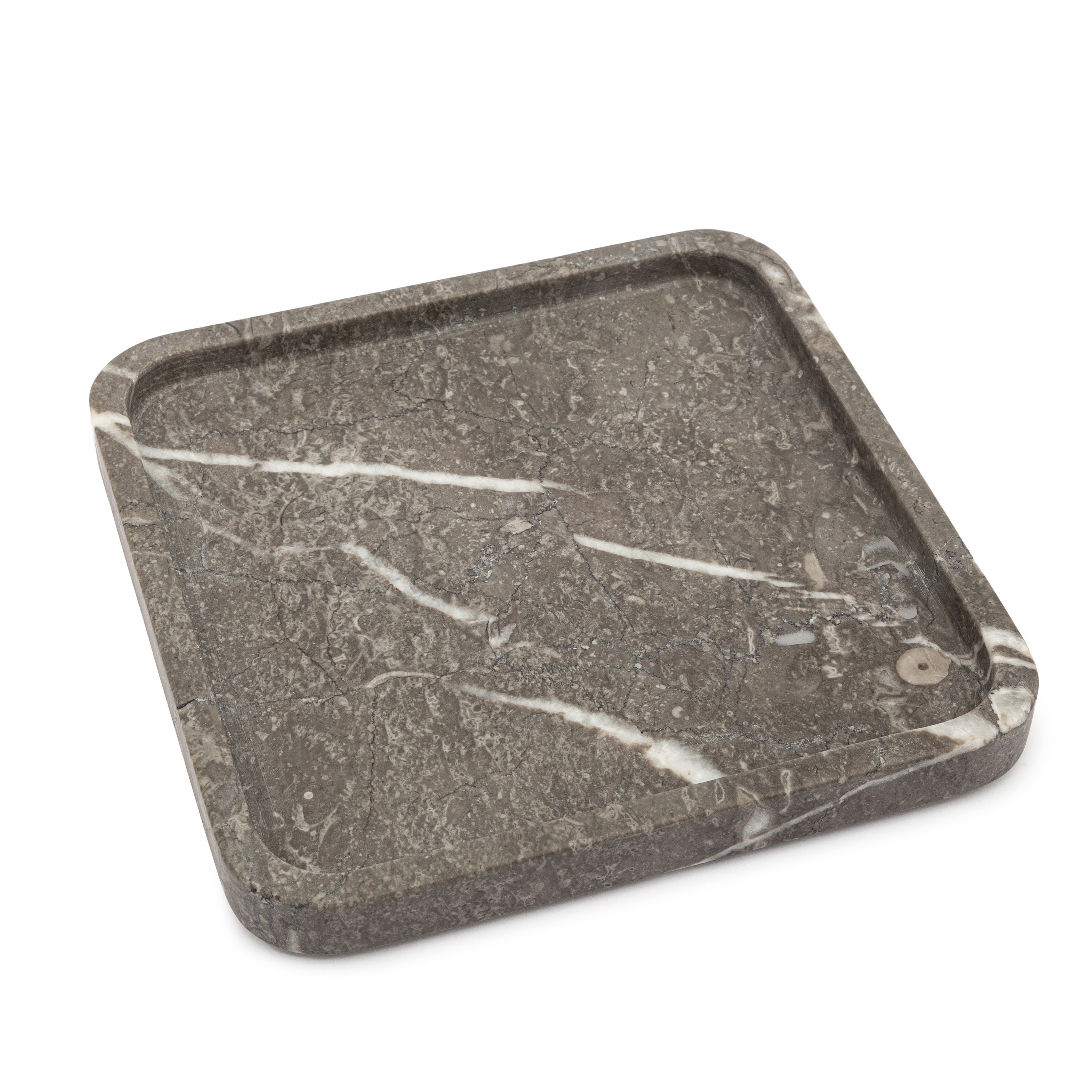 Vassoio Portagioie In Ceramica Effetto Marmo Goporcelain – Organizer Da Bagno Per Profumi E Gioielli (Verde, Medio 28x16 Cm)