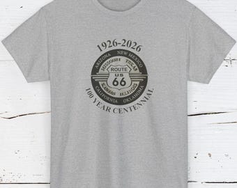 Route 66 Centennial T-Shirt 1926-2026 | Vintage US Highway 66 Anniversary Graphic Tee Heavy Cotton