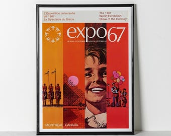 Expo 67 Montreal Poster: Mid Century World Fair Retro Wall Art (Giclee Print)