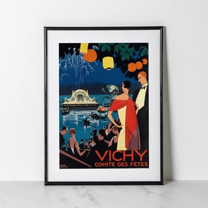 Roger Broders Vichy Poster: Vintage French Travel Art Deco Print
