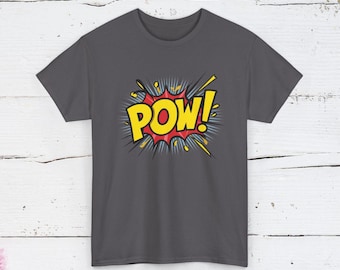 Retro POW Comic Book T-Shirt, Retro Superhero Graphic Tee