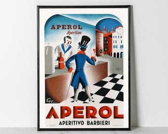 Vintage Aperol Poster – 1931 Eralpi Italian Art Deco Print (Giclee Print)