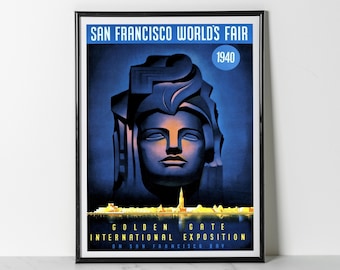 San Francisco World's Fair 1940 Poster | Golden Gate International Exposition | Digitally Restored Reproduction