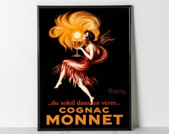 Vintage Cognac Monnet Poster – 1927 Leonetto Cappiello Art Print (Giclee)