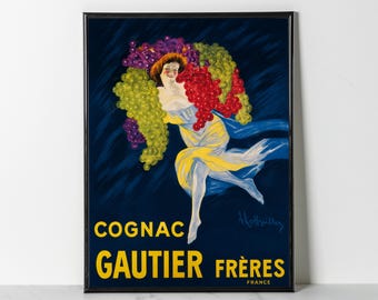 Vintage Cognac Gautier Freres Poster – 1927 Leonetto Cappiello Art Print (Giclee Print)