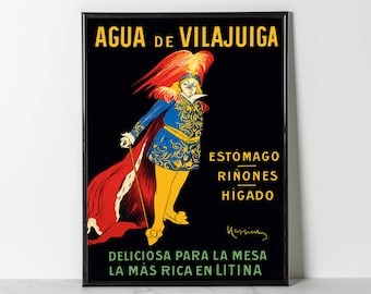 1912 Agua de Vilajuiga Poster: Leonetto Cappiello Spanish Water Art (Giclee Print)