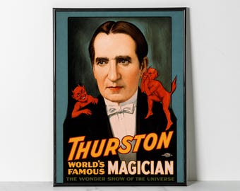 1914 Howard Thurston Print: Vintage Magic Show Poster (Giclee Print)