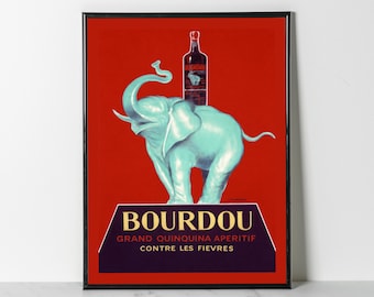 Vintage Bourdou Elephant Poster – Leonetto Cappiello 1923 Print (Giclee Print)
