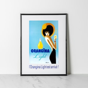Orangina Light Poster | Bernard Villemot Print | Retro French Soda Art