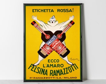 Vintage Felsina Ramazzotti Amaro Poster – Leonetto Cappiello 1926 Italian Print (Giclee Print)