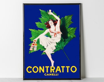 Vintage Contratto Vermouth Poster: 1922 Leonetto Cappiello Print  (Giclee Print)