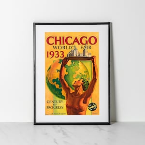 Chicago Worlds Fair 1933 Poster | Century of Progress Art Print | Vintage Chicago Expo Wall Decor