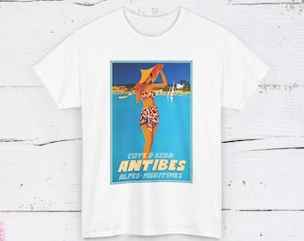 Côte d'Azur Antibes T-Shirt: Vintage French Riviera Tee