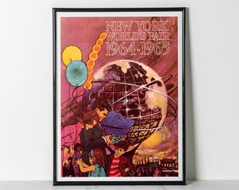 New York World's Fair 1964 Poster: Unisphere Family Scene Retro Expo Artwork (Giclee Print)