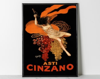 1920 Asti Cinzano Wine Poster:   Retro Italian Alcohol Decor (Giclee Print)