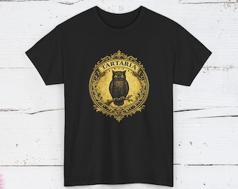 Tartaria Owl Shirt: Heraldic Old World Crest Tee