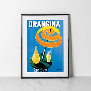 Orangina Vintage Poster Print | Bernard Villemot Art | Vintage Soda Print