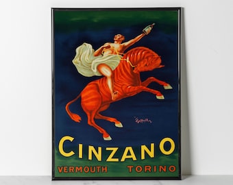 Vintage Cinzano Zebra Poster – Leonetto Cappiello Art Print (Giclee Print)