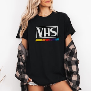 Retro VHS Logo T-Shirt | 80s 90s Nostalgia Tee for Movie Lovers | Vintage Video Tape Shirt | Old School Tech Gift for Him