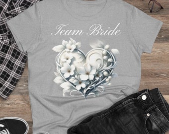 Team Bride - Wedding - Wife - T-Shirt - Women's Midweight Cotton Tee