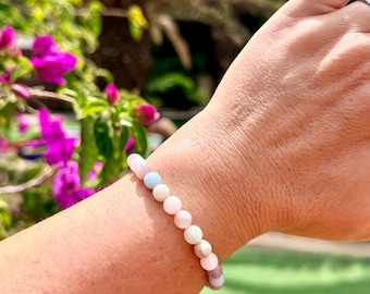 WELLBEING, LOVE and HAPPINESS Crystal Healing Bracelet - Morganite and Lepidolite