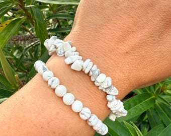HOWLITE Crystal Healing Bracelet for Patience, Calming and Emotional Balance