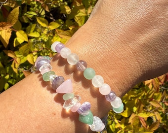 SURGERY HEALING Crystal Healing Bracelet - Amethyst, Rose Quartz, Green Aventurine and Crystal Quartz
