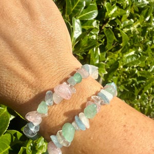 IVF and FERTILITY Support Crystal Healing Bracelet - Moonstone, Rose Quartz, Green Aventurine, Aquamarine and Clear Quartz image 4
