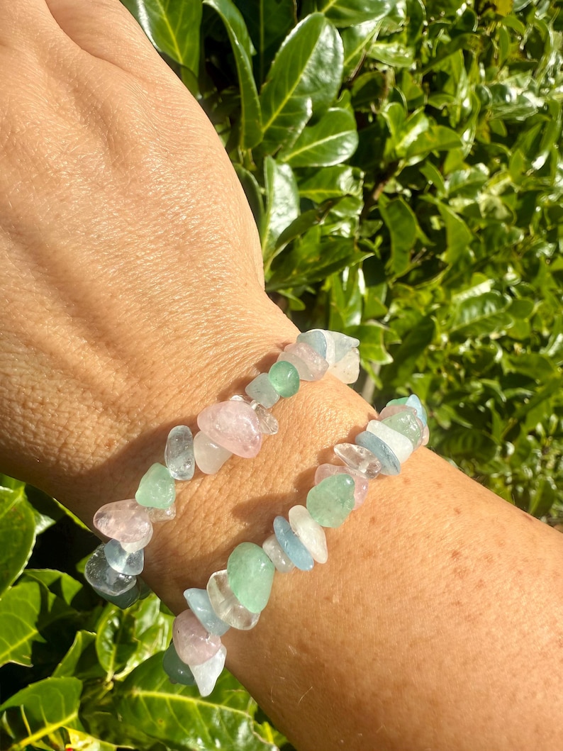 IVF and FERTILITY Support Crystal Healing Bracelet - Moonstone, Rose Quartz, Green Aventurine, Aquamarine and Clear Quartz image 4