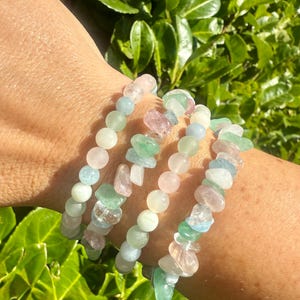IVF and FERTILITY Support Crystal Healing Bracelet - Moonstone, Rose Quartz, Green Aventurine, Aquamarine and Clear Quartz image 2