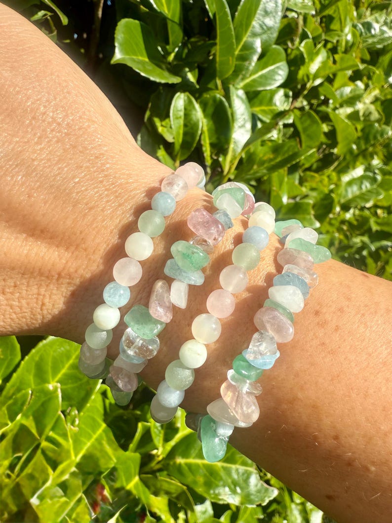 IVF and FERTILITY Support Crystal Healing Bracelet - Moonstone, Rose Quartz, Green Aventurine, Aquamarine and Clear Quartz image 2