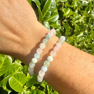 IVF and FERTILITY Support Crystal Healing Bracelet - Moonstone, Rose Quartz, Green Aventurine, Aquamarine and Clear Quartz image 3