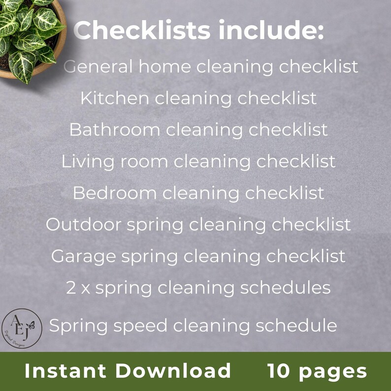 Spring Cleaning Checklist Printable, Deep Home Cleaning Checklist ...
