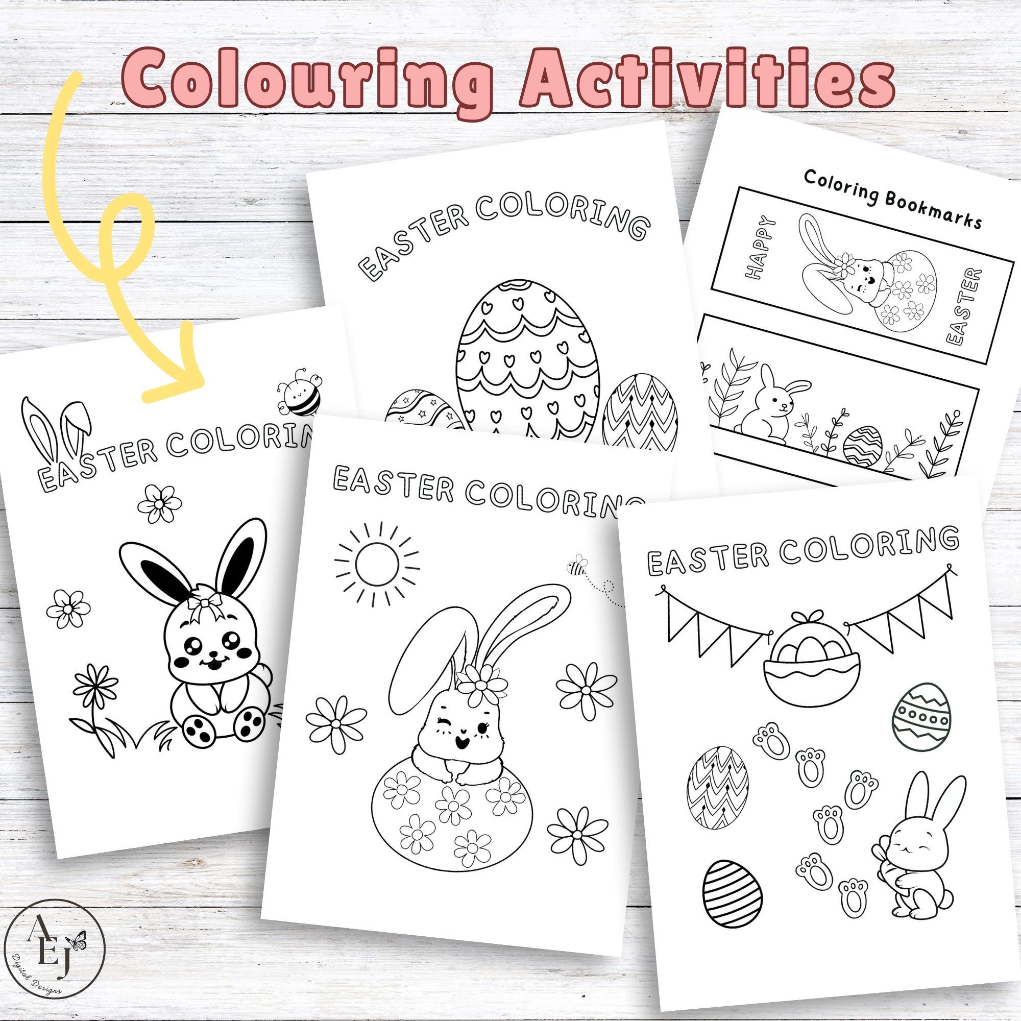 Easter Kids Activity Book Printable, Kids Activity Pack, Coloring Pages ...