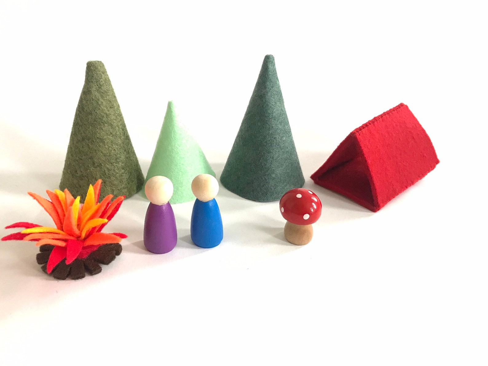 Camping Play Mat Complete Set Felt Play Mat Woodland Etsy