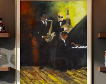 Vintage Jazz Club Art Print – African American Musicians of the