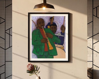 Framed Jazz Art Print: African American Musicians, Black Heritage Decor