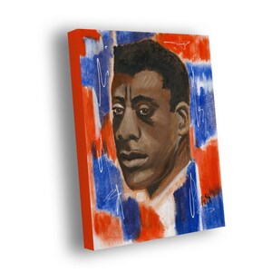 James Baldwin Canvas Print - Red, White and Blues | African American Art | Black-Owned | Affordable Patriotic & Activism Art
