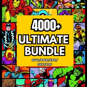 4000+ Mega Bundle LAYERED Files, Avangers, IronMan, Thor, Deadpool, Captain America, Spider Man, Superhero PNG SVG Files