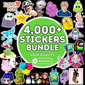 4,000+ Sticker Mega Bundle, Digital Sticker Pack, Sticker Bundle, Printable Stickers, Sticker Design, Sticker PNG Files, Sticker Download