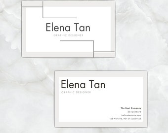 Business Card Template, Instant Download, Printable Business Card Template, Minimalist Business Cards, Editable Card, Canva Template