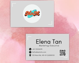 Business Card Template QR Code, Instant Download, Easy Edit, Simple Business Card