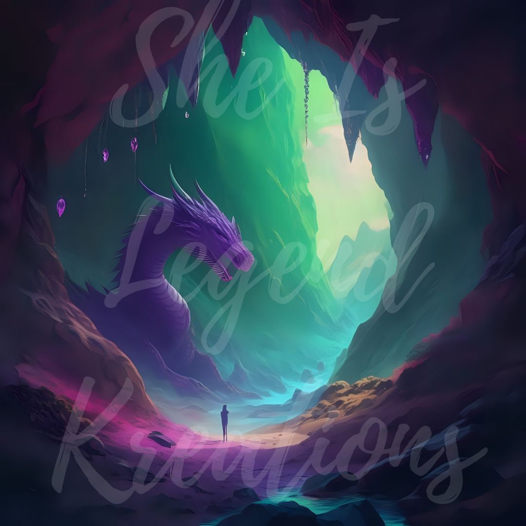 Magical Dragon Fantasy Digital Art Print #1 - Colorful Jewel Decor ...