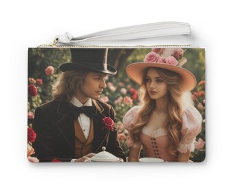 Alice & Mad Hatter Tea Party Clutch Bag