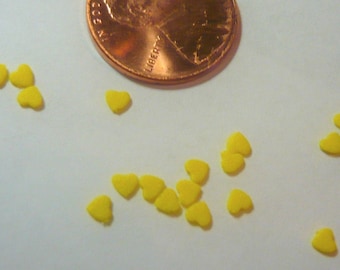 Miniature Heart Shaped Yellow or Lemon Candy Dollhouse Miniature Plastic, Doll House 1/12 Scale