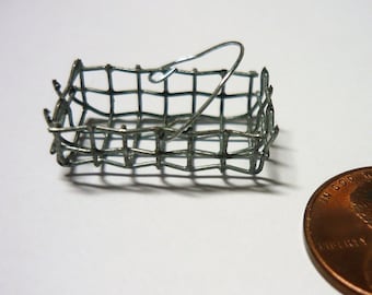 Miniature Wire Basket 1/12 Scale for Your Dollhouse, Printers Drawer or Knick Knack Shelf