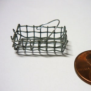 Miniature Wire Basket 1/12 Scale for Your Dollhouse, Printers Drawer or Knick Knack Shelf