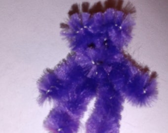 Minature Purple Bear Tiny Teddy Dollhouse Mini Doll House Printers Drawer
